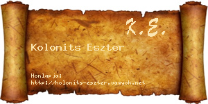 Kolonits Eszter névjegykártya
